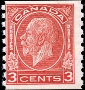 Canada Mint NH F 3c Scott #207 COIL 1933 KGV Medallion Stamp - Imagen 1 de 2