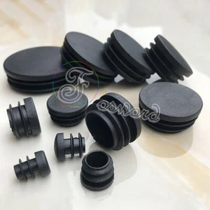 12mm~76mm Round End Caps Pipe Stopper Black Plastic Steel Leg Feet Pipe Plugs - Picture 1 of 6