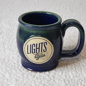 Lights of Tejas Christmas Festival Handcrafted Sunset Hill Stoneware Mug Blue - Picture 1 of 9