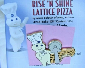 FS Pillsbury Doughboy RISE & SHINE LATTICE PIZZA PIN/RECIPE CARD Willabee & Ward - Picture 1 of 4