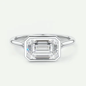 950 Platinum Women Engagement Ring Lab Grown Emerald 2 Ct IGI Certified Diamond - Picture 1 of 12