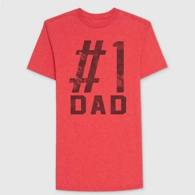 Camiseta gráfica de manga corta Number One Dad para hombre roja mediana Foto 1 de 4