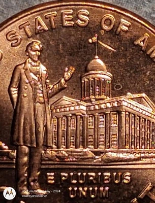 Mint Error 2009 D Lincoln Cent Professional Life Strike Through Reverse at Flag - Image 1 of 3