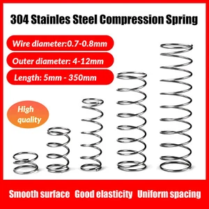 10Pcs Wire Dia.0.7mm-0.8mm OD 4mm-12mm Small Springs Compression Spring Steel - Picture 1 of 11