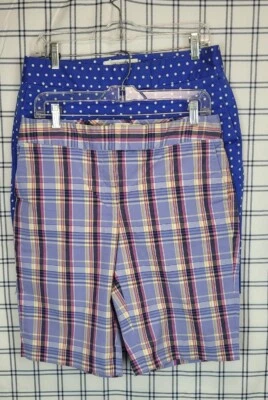 Lote de 2 Pantalones Cortos para Caminar Liz Claiborne Mujer Jackie Bermudas Talla 10 W32" L10.5" Foto 1 de 4