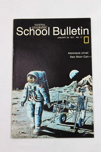 National Geographic School Bulletin January 25 1971 Astronauts Unveil Moon Cart - Imagen 1 de 1