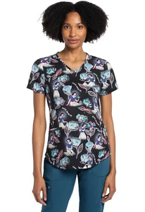 Snow White Cherokee Scrubs Tooniforms Disney V Neck Top TF737 PRKT - Picture 1 of 3