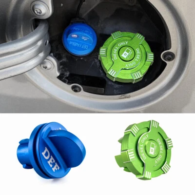 Tapa de combustible diésel verde + tapa DEF azul para Ram 1500 2500 3500 2019-2023 3,0 L 6,7 L Foto 1 de 4