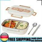 304 Stainless Steel Bento Box 4 Grids Thermal Lunch Case with Spoons Chopsticks 