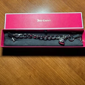 NEW! Juicy Couture Charm Silver Heart And J Charms Toggle Bracelet - Picture 1 of 6