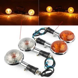 Par de lentes transparentes LED moto indicador luz intermitente luz lámpara plástico ABS - Imagen 1 de 12
