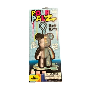 Neu Pour Pal Schlüsselanhänger Bär Dyi anpassen selbst bemalen Tropfziegel Spielzeug 4" weiß - Bild 1 von 3