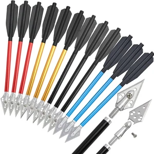 6.7" Aluminum Arrows Mini Bow Bolts Screw-in Arrowhead Archery Bow Shooting Hunt - Picture 1 of 23