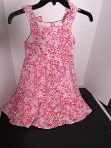 Between Girls Floral Ruffled Lined Pink Dress  Sz 7 Read Has A Flaw - Picture 1 of 15