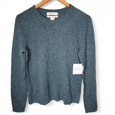 Ellen Tracy 100% кашемир свитер бирюзовый зеленый Crewneck пуловер женщин большой новый с Ярлыками - Изображение 1 из 4