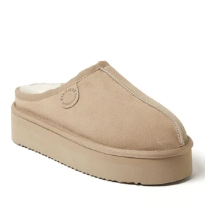 Fireside by Dearfoams Women's Queenstown Genuine Shearling Platform Clog Slipper - Picture 1 of 26
