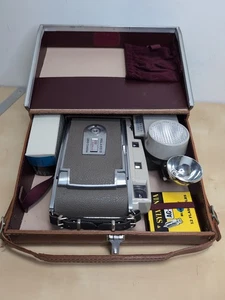 Vintage Polaroid Electric Eye 850 Land Camera w/ Leather Case & Accessories New - Picture 1 of 9