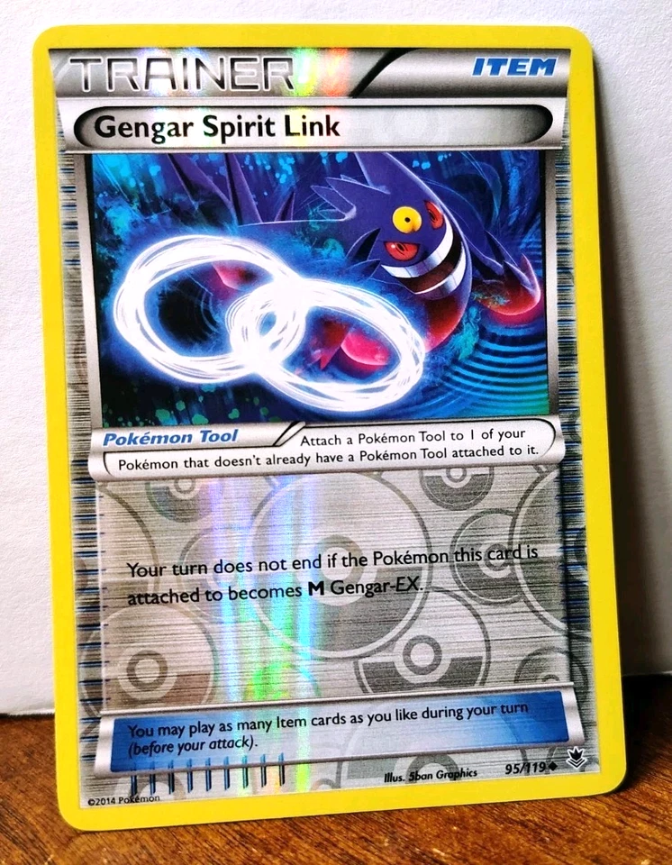 POKEMON GENGAR SPIRIT LINK 95/119 REVERSE HOLO TRAINER XY PHANTOM FORCES LP-NM - Image 1 of 4