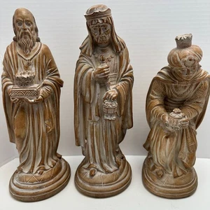 Vintage große 13" Krippenfiguren 3 drei Weise Männer Gips - Bild 1 von 15
