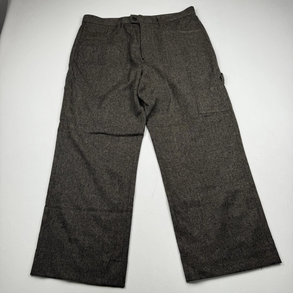 Armani Exchange Pants Mens 36x28 Brown Wool Blend Work Trousers Cargo Carpenter - Image 1 of 4
