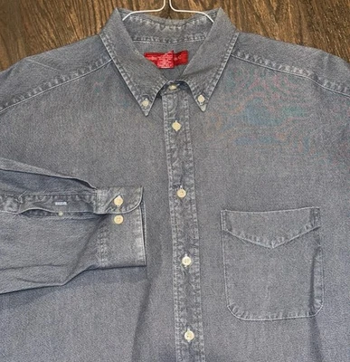 Banana Republic Men's Vintage Denim Button Down Shirt XL Chest Pocket Y2K - Image 1 of 4