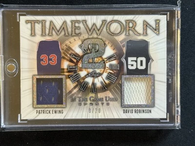 2022 Leaf Game Used Sports Time Worn 2 Pattern Patrick Ewing/David Robinson /20 - Image 1 of 2