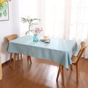 Cotton Linen Tablecloths Rectangular Wedding Table Cover Kitchen Tablecloths New - Picture 1 of 89