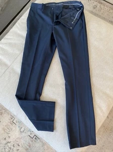 H&M Mens 34R Waist 31 Inseam Navy Blue Slim Fit Dress Pants - Picture 1 of 10