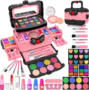 54 Pcs Kids Makeup Kit for Girls, Princess Real Washable Pretend Play Cosmetic S - Picture 1 of 7