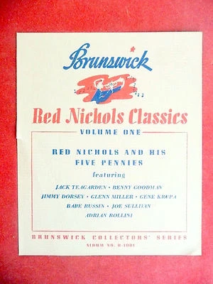 78 rpm album 4 records M+  /album M+    RED NICHOLS CLASSICS - w/JACK TEAGARDEN  - Image 1 of 3