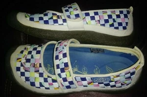 KEEN Harvest Women's Size 7.5 M / 38 Shoes MJ Mary Janes Woven Checkered EUC - Picture 1 of 5