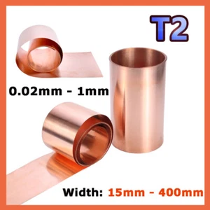 Copper Foil 99.9% Pure T2 Cu Metal Sheet Foil Plate Strip Thickness 0.02mm - 1mm - Picture 1 of 10