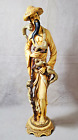 Large Chinese Man Oriental Sculpture Statue Bone Imitation Italy Resin Figurine