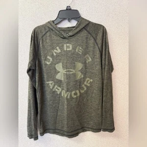 Under Armour Youth Size Large Olive Green Hooded Lightweight Long sleeve Shirt - Picture 1 of 6