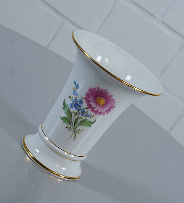 Edle Meissen Vase Blumenvase Tischvase Florales Dekor Goldrand 2. Wahl Vintage • 122.57€