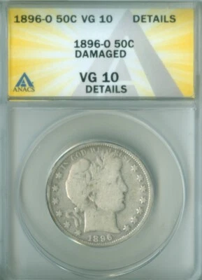 1896-O BARBER HALF DOLLAR ANACS VG-10 DETAILS (2228891) - Image 1 of 4