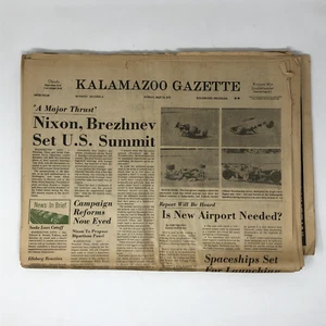 13 Part Kalamazoo Gazette Newspapers May 13, 1973 Navy Women Nixon Skylab Space - Picture 1 of 24