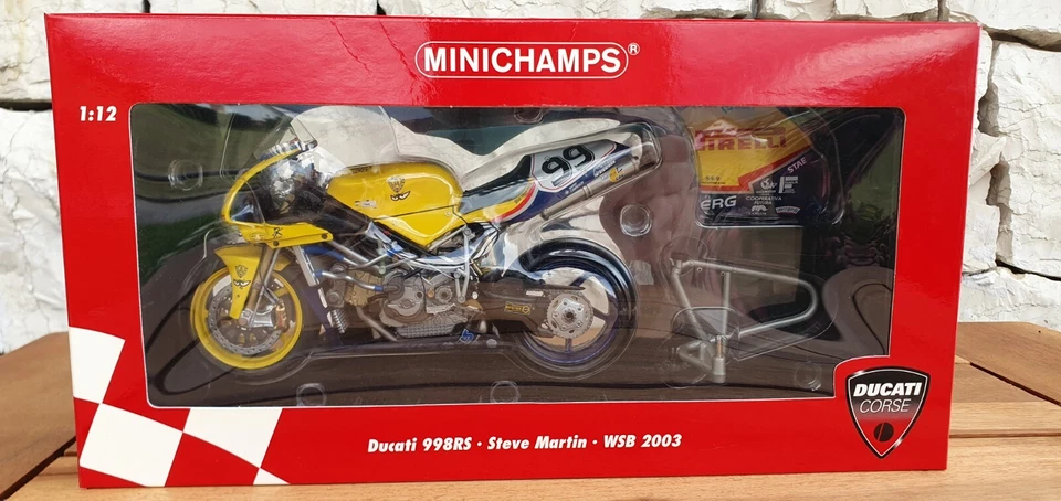 Minichamps 1/12 Ducati 998RS Steve Martin WSBK 2003 122 031299 DFX Racing - Immagine 1 di 4