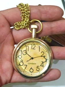 Auténtico Reloj Bolsillo Vintage Latón - Estilo Americano Elgin 2" Coleccionable - Imagen 1 de 7