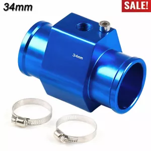 34mm Water Temp Temperature Joint Pipe Sensor Gauge Radiator Hose Adapter Blue - Picture 1 of 7
