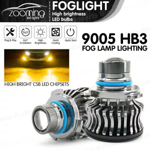 1 par de lentes de faro LED amarillas HB3/9005 3000K bombilla de niebla láser alcance brillante - Imagen 1 de 10