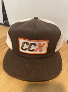 Vintage CCX Snapback Trucker Hat Cap USA Mesh Brown White Mesh  - Picture 1 of 7