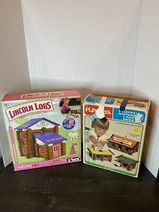 K’nex Lincoln Logs 110 pcs & Playskool Lincoln Logs 147 pcs Incomplete READ - Picture 1 of 13