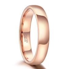 Rose Gold Tungsten Ring 4MM Polished Unique Women Valentine Day Gift Jewelry