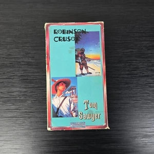 Robinson Crusoe & Tom Sawyer - Starmaker Entertainment Animation - 1991 VHS Tape - Picture 1 of 2
