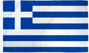 "GREECE" flag 2x3 ft polyester banner sign Greek Grecian International EU UN - Picture 1 of 8