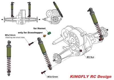 4pcs Aluminum Oil Dampers/Shocks for TAMIYA Hornet/Grasshopper  - Image 1 of 3
