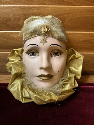 Máscara de arte de cerámica de arcilla adivino gitana victoriana vintage (8,5" x 4,5") Foto 1 de 4