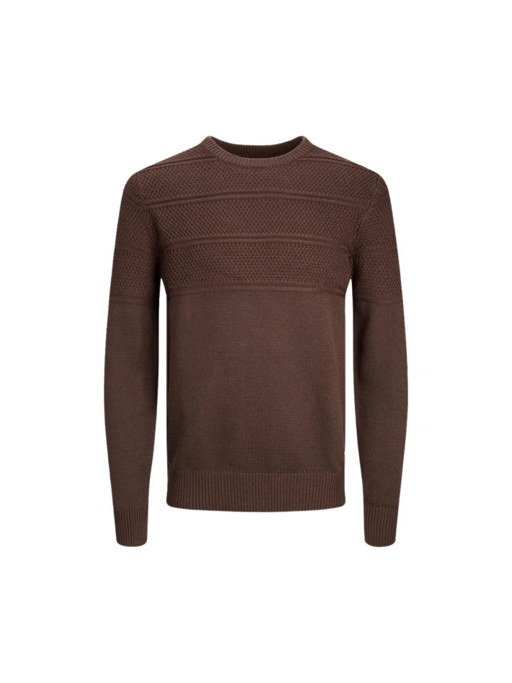 Suéter Jack&Jones Hombre Marrón Jjjerry Knit Crew Cuello 12236810 Sea Marrón - Imagen 1 de 1