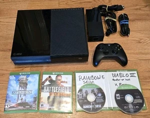 Microsoft Xbox One Console System 1540 (Black) With Controller And 4 Games - Picture 1 of 14
